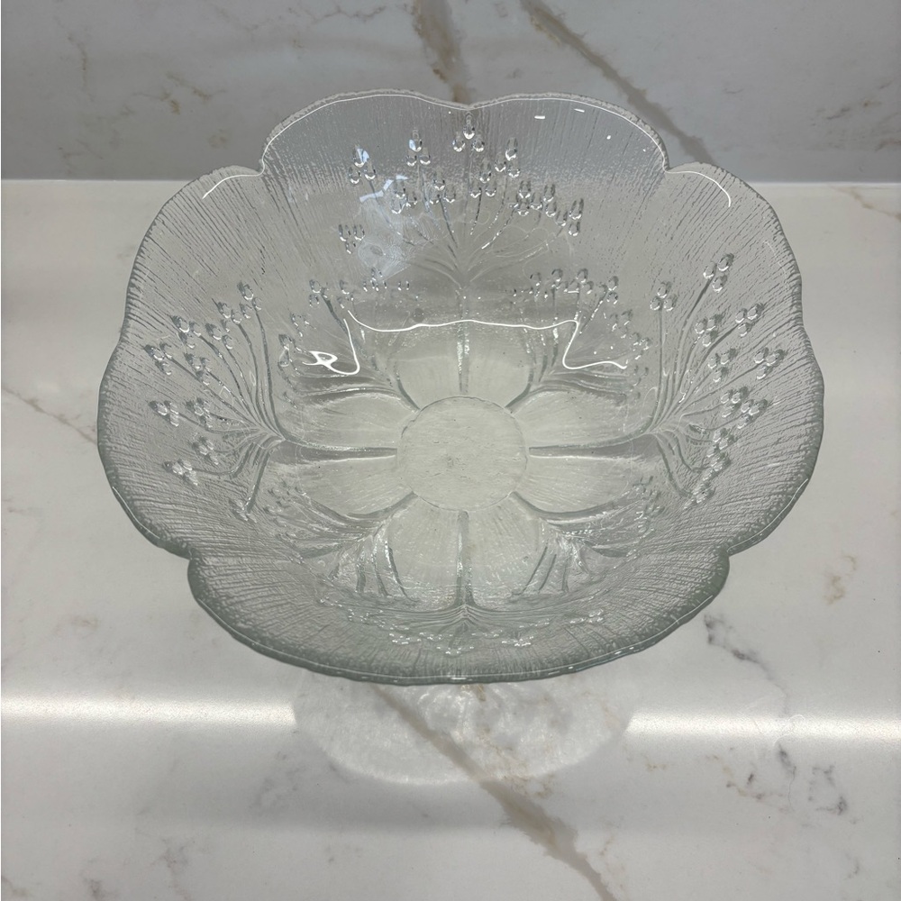 Vintage Dansk Floriform Textured Lasisepat Mantsala Cow Parsley Finland Bowl